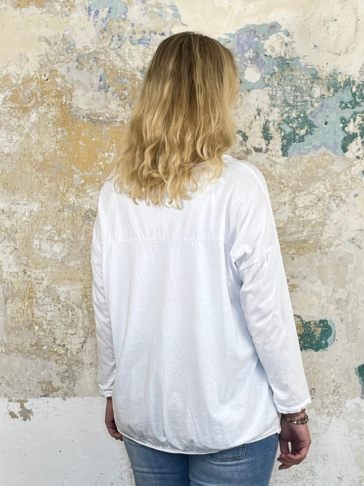 Shirt mit Frontdruck, weiß von Bella Vita - Mode &amp; Lifestyle