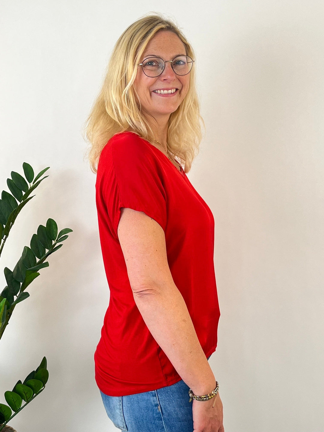 Shirt mit Seidenanteil, V-Ausschnitt von Bella Vita - Mode &amp; Lifestyle