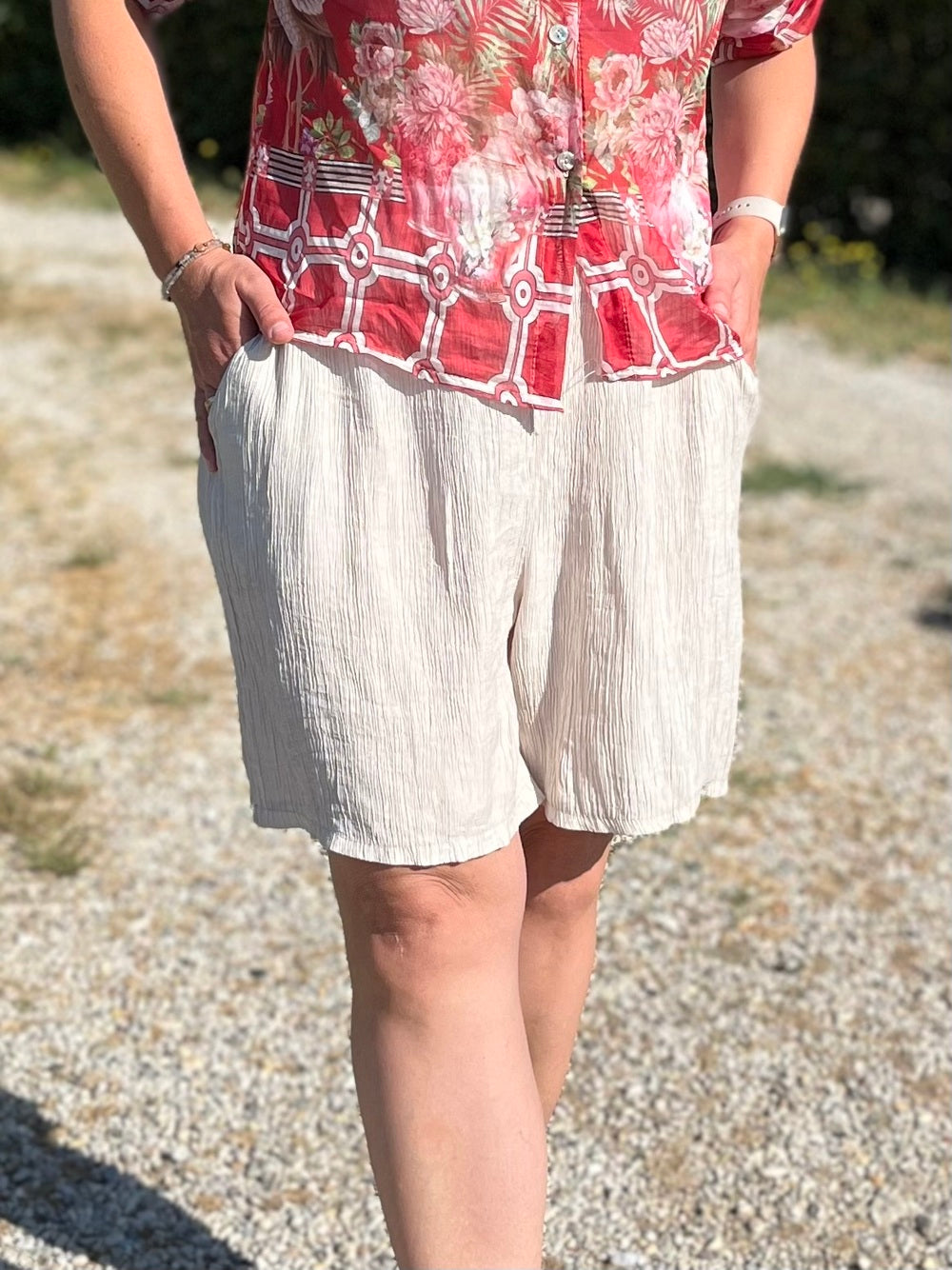 Shorts in Crinkle-Ware mit Dehnbund von Bella Vita - Mode &amp; Lifestyle