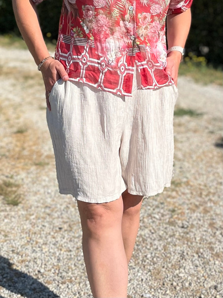 Shorts in Crinkle-Ware mit Dehnbund von Bella Vita - Mode &amp; Lifestyle