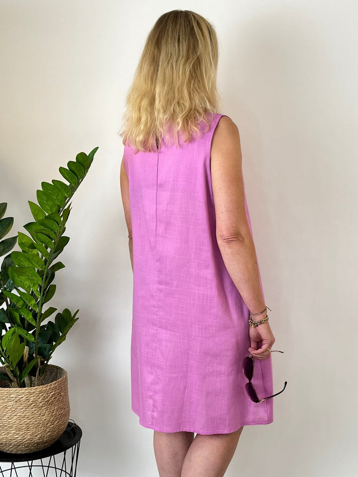 Sommerkleid A-Linie mit Leinen, beere von Bella Vita - Mode &amp; Lifestyle