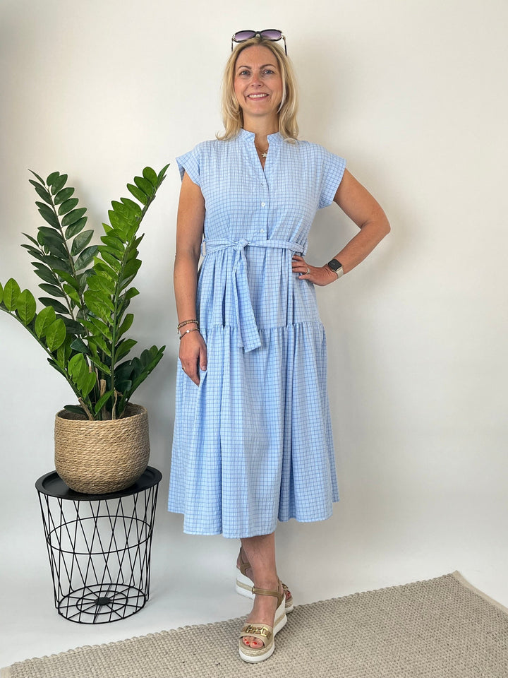 Sommerkleid mit Karomuster, hellblau von Bella Vita - Mode &amp; Lifestyle