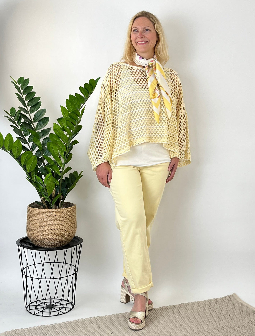 Sportive Baumwollhose, vanillegelb von Bella Vita - Mode &amp; Lifestyle