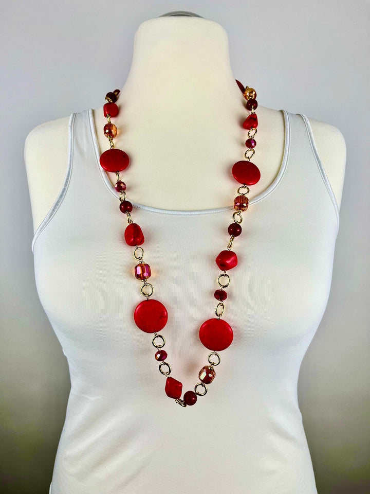 Statement-Kette "Red Passion", rot-goldfarben von Bella Vita - Mode &amp; Lifestyle