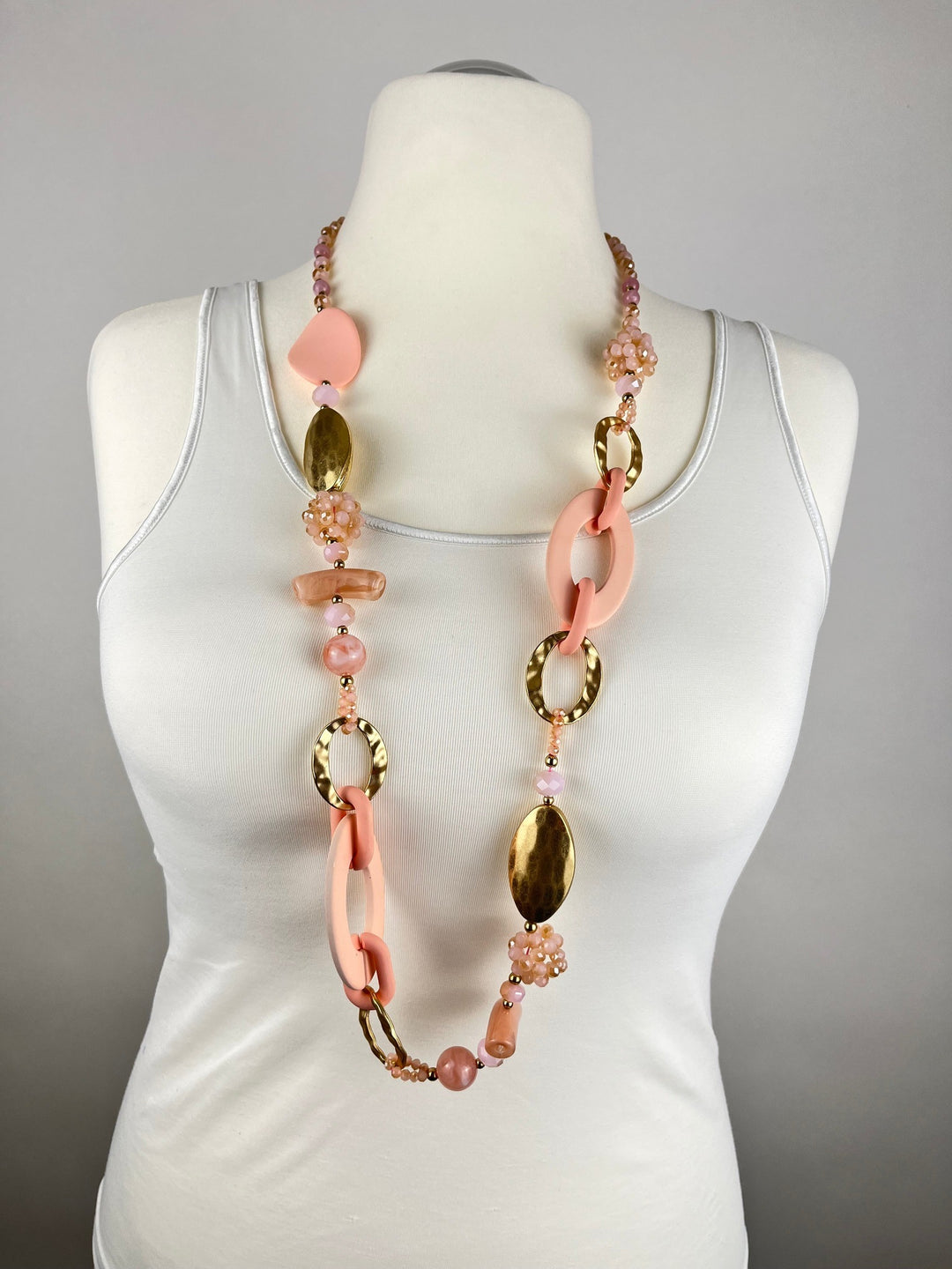 Statement-Kette, rosa-goldfarben von Bella Vita - Mode & Lifestyle