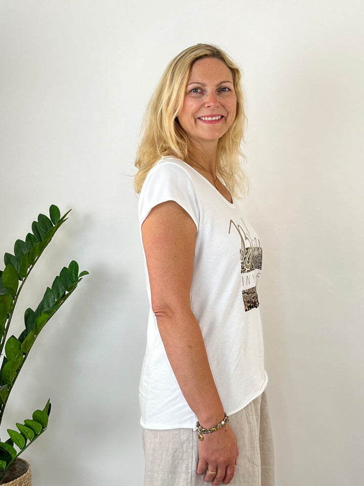Statement-Shirt Believe, weiß von Bella Vita - Mode &amp; Lifestyle