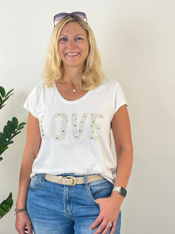 Statement-Shirt LOVE, weiß von Bella Vita - Mode &amp; Lifestyle