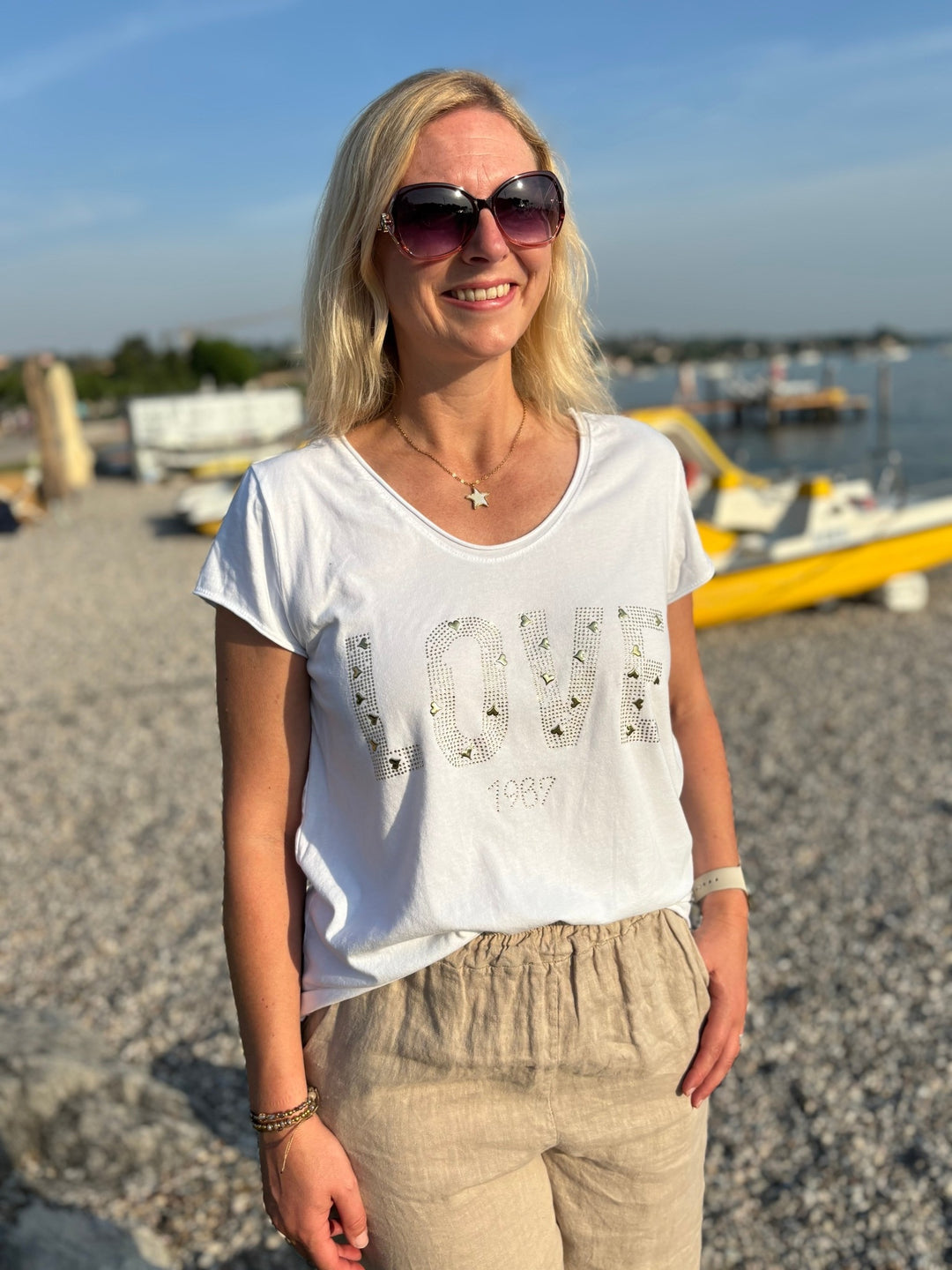 Statement-Shirt LOVE, weiß von Bella Vita - Mode &amp; Lifestyle
