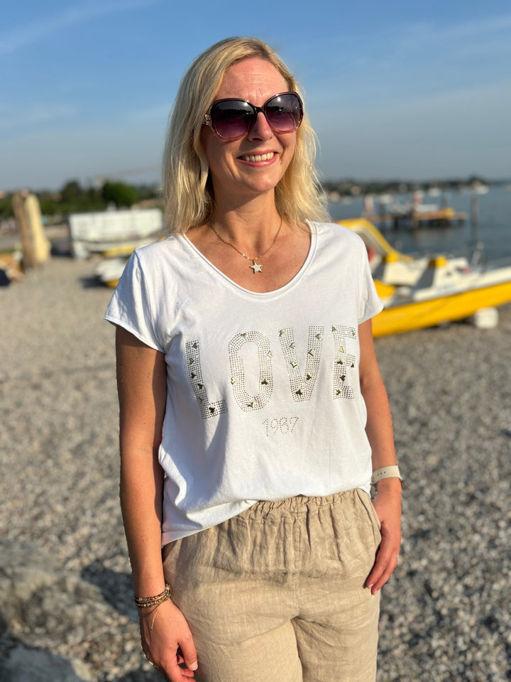 Statement-Shirt LOVE, weiß von Bella Vita - Mode &amp; Lifestyle