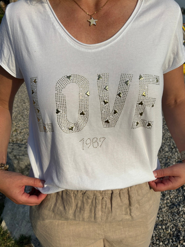 Statement-Shirt LOVE, weiß von Bella Vita - Mode &amp; Lifestyle