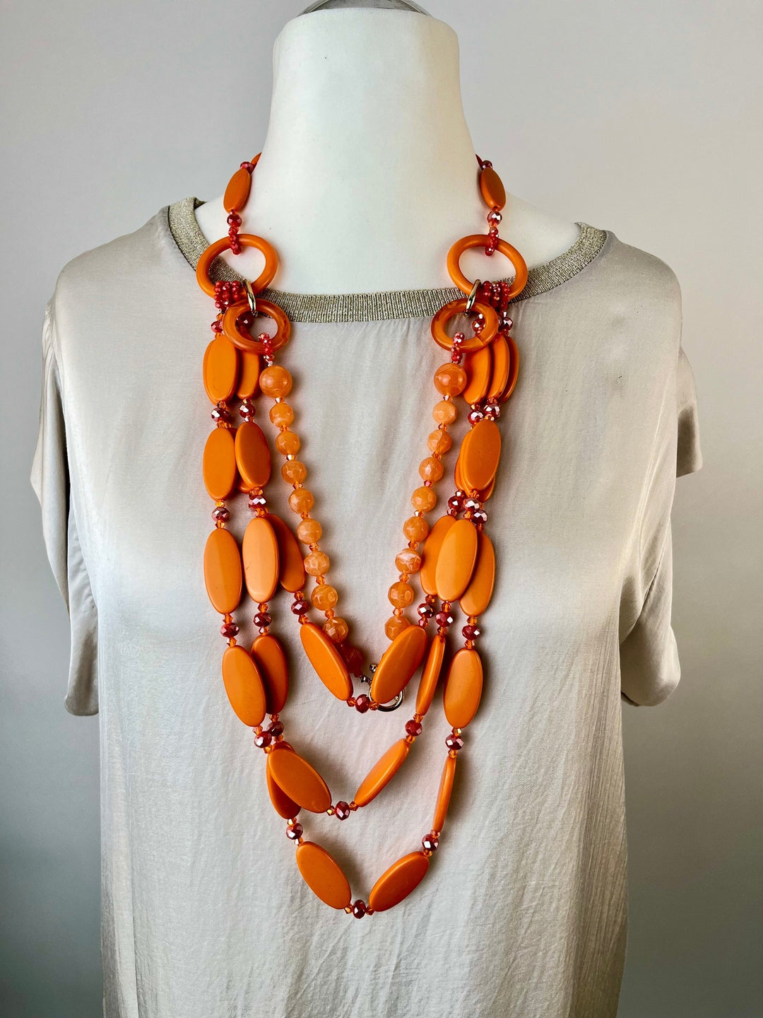 Statementkette Orange Glow, orange von Bella Vita - Mode & Lifestyle
