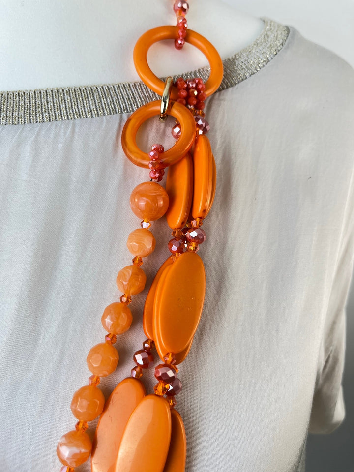 Statementkette Orange Glow, orange von Bella Vita - Mode &amp; Lifestyle