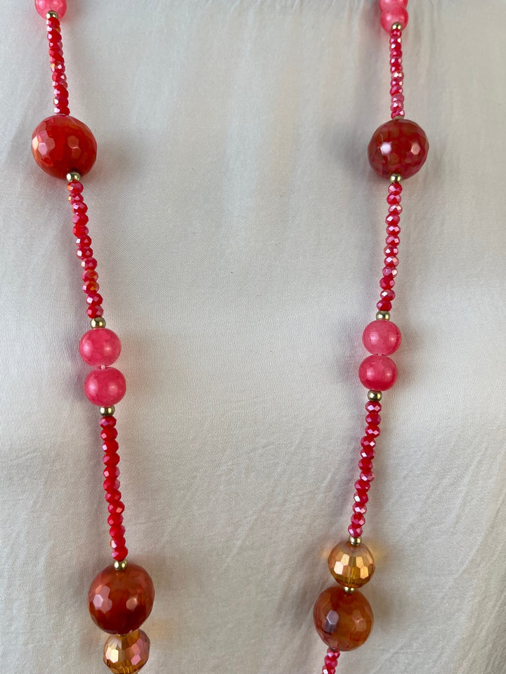 Statementkette Red Sparkle, rot von Bella Vita - Mode &amp; Lifestyle