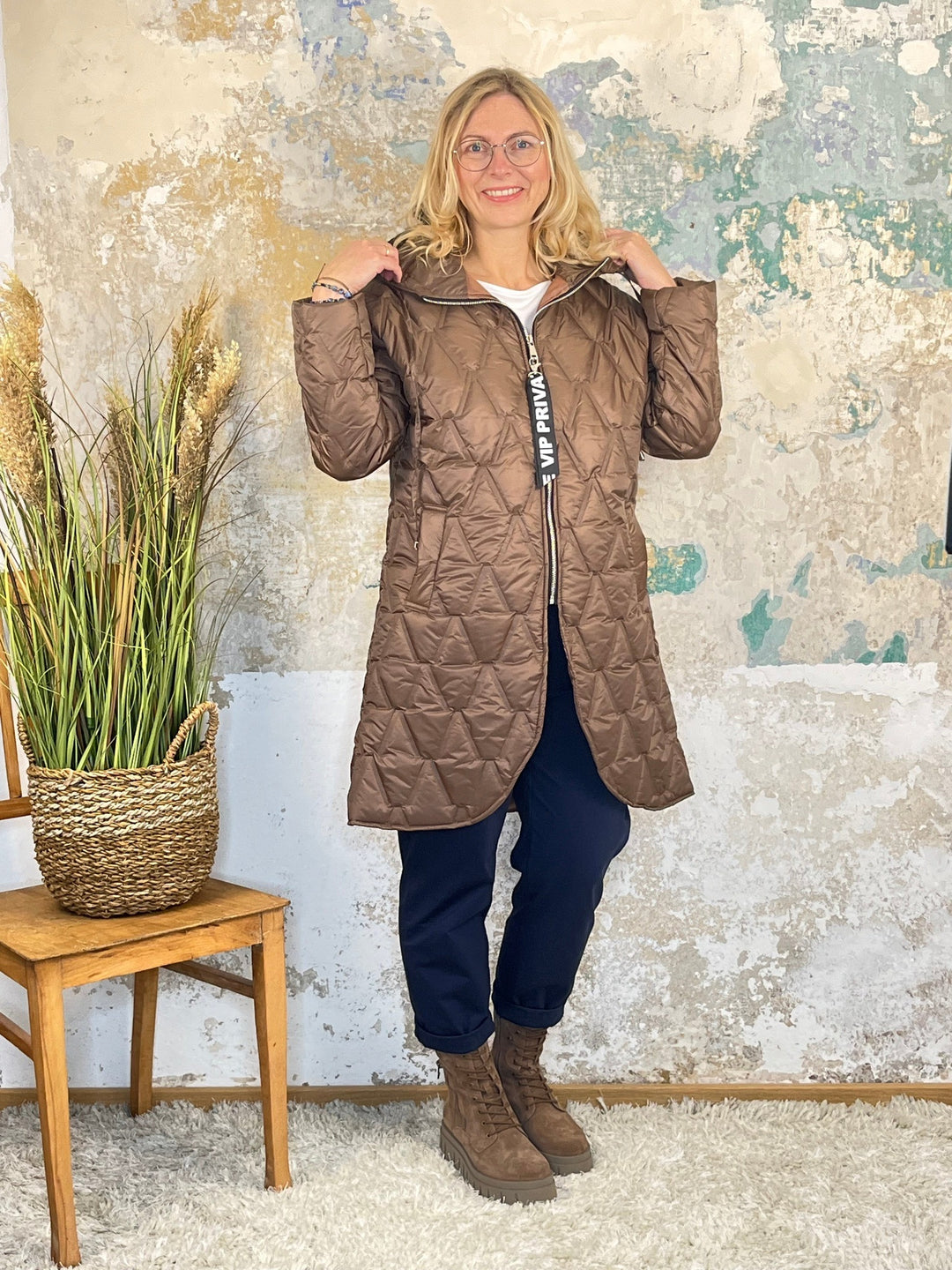 Steppjacke "Beauty", cognac von Bella Vita - Mode &amp; Lifestyle