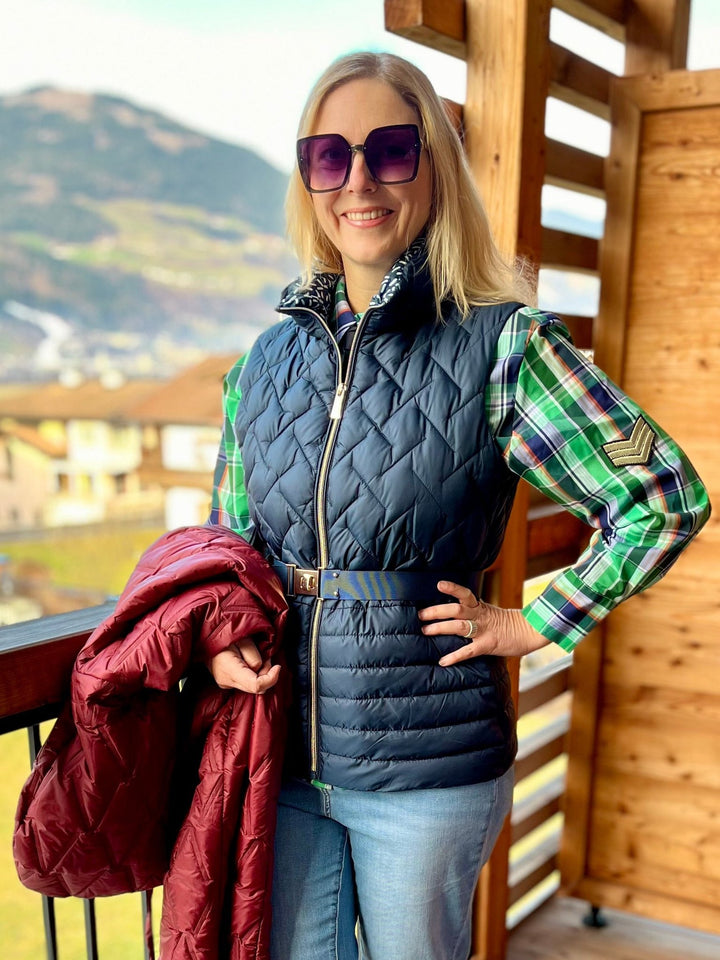 Steppweste mit Ziergürtel, marine von Bella Vita - Mode &amp; Lifestyle