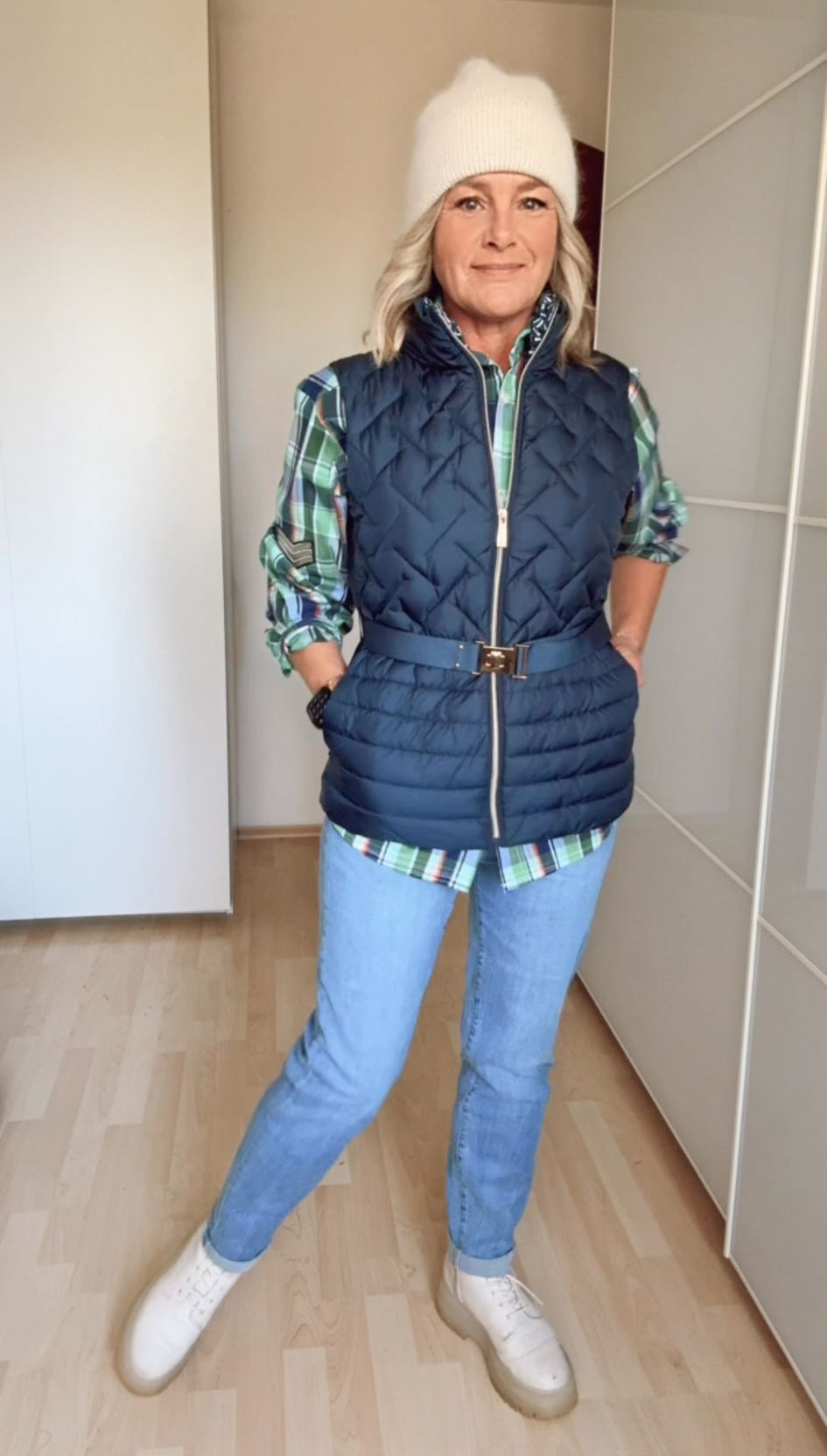 Steppweste mit Ziergürtel, marine von Bella Vita - Mode &amp; Lifestyle