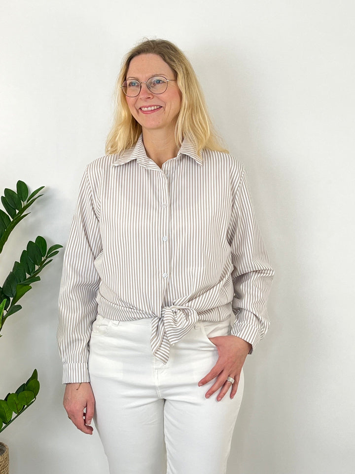 Streifenbluse, beige-weiß von Bella Vita - Mode &amp; Lifestyle