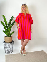 Streifenkleid "Summer Stripes", pink-orange von Bella Vita - Mode & Lifestyle