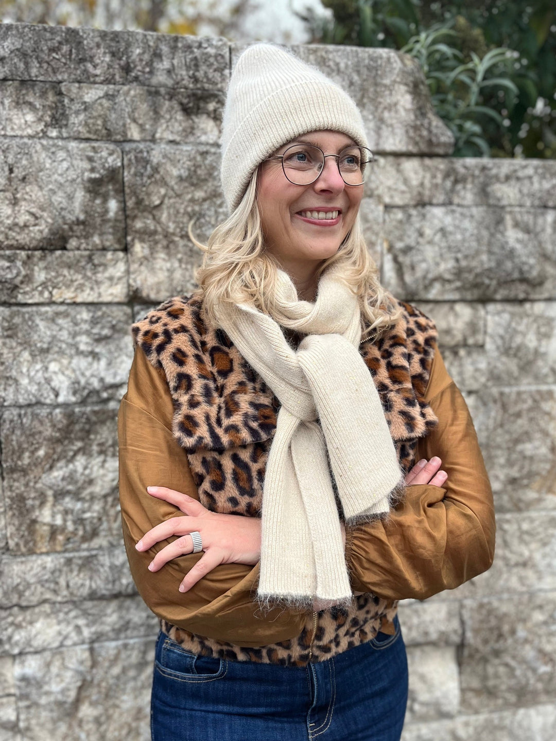 Strickset Mütze und Schal, ecru von Bella Vita - Mode &amp; Lifestyle