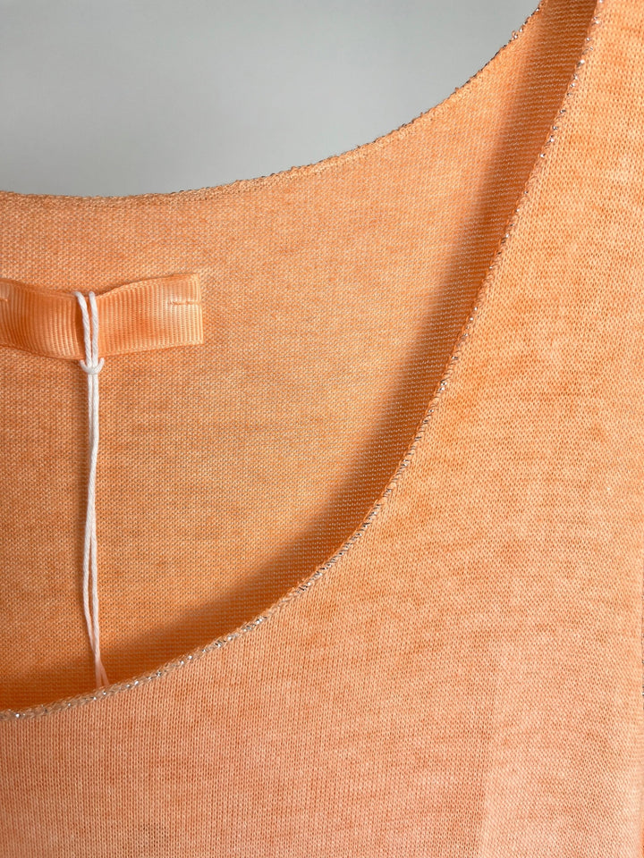 Stricktop mit Glitzerkante, apricot von Bella Vita - Mode &amp; Lifestyle