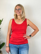 Stricktop mit Glitzerkante, rot von Bella Vita - Mode & Lifestyle
