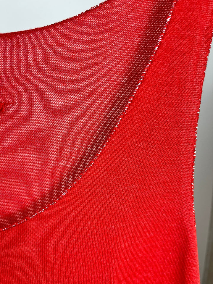 Stricktop mit Glitzerkante, rot von Bella Vita - Mode &amp; Lifestyle