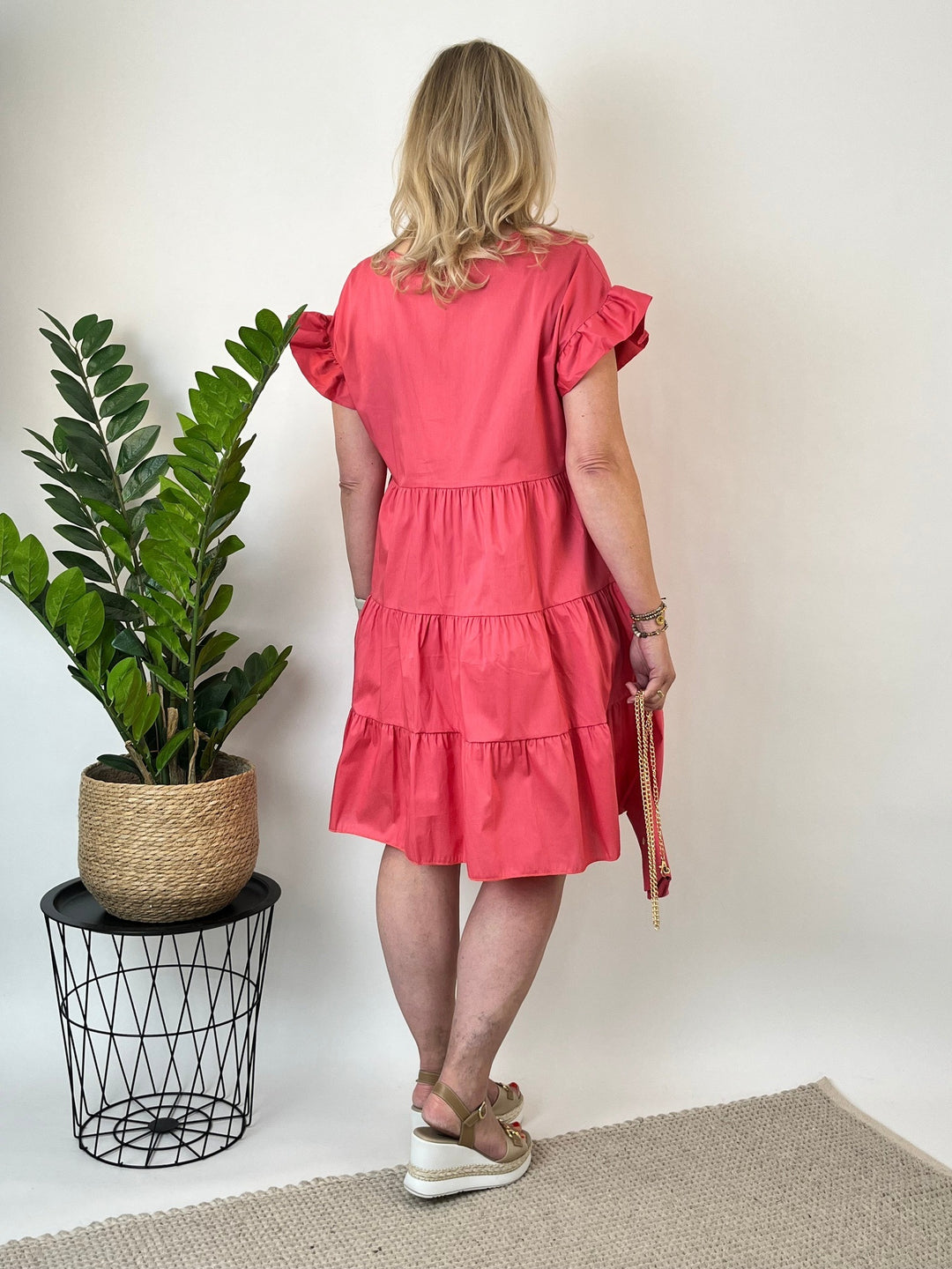 Stufenkleid mit Volants und Mini-Bag, rot von Bella Vita - Mode &amp; Lifestyle