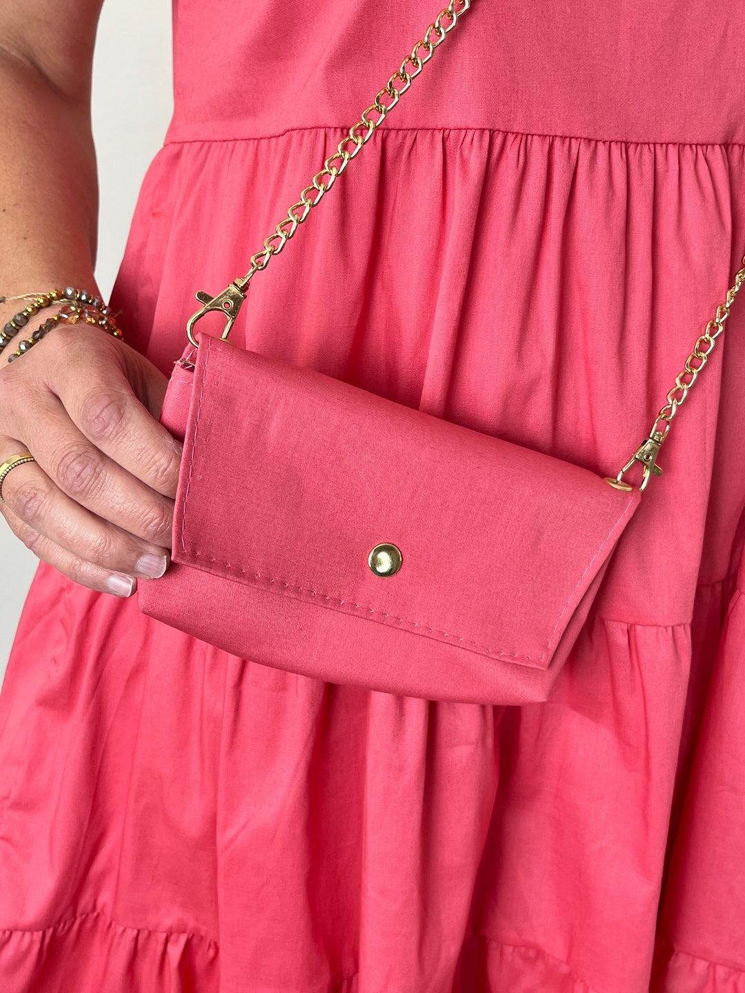Stufenkleid mit Volants und Mini-Bag, rot von Bella Vita - Mode &amp; Lifestyle