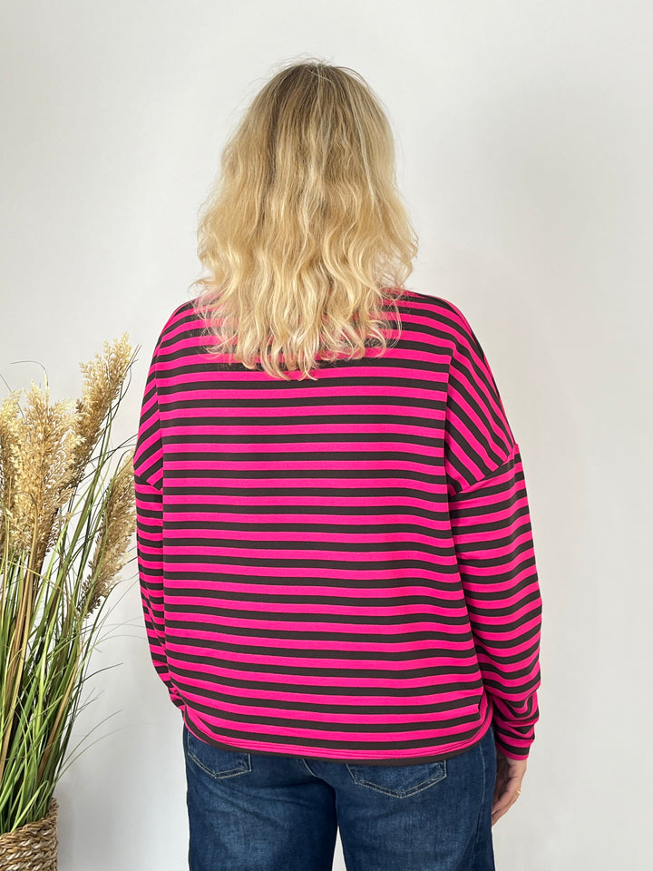 Oversize-Pullover mit Streifenmuster und überschnittenen Schultern