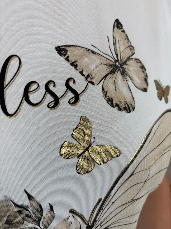 T-Shirt "Butterfly", ecru von Bella Vita - Mode &amp; Lifestyle