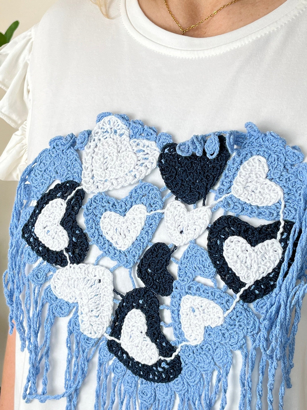 T-Shirt Herz Couture, weiß-blau von Bella Vita - Mode &amp; Lifestyle