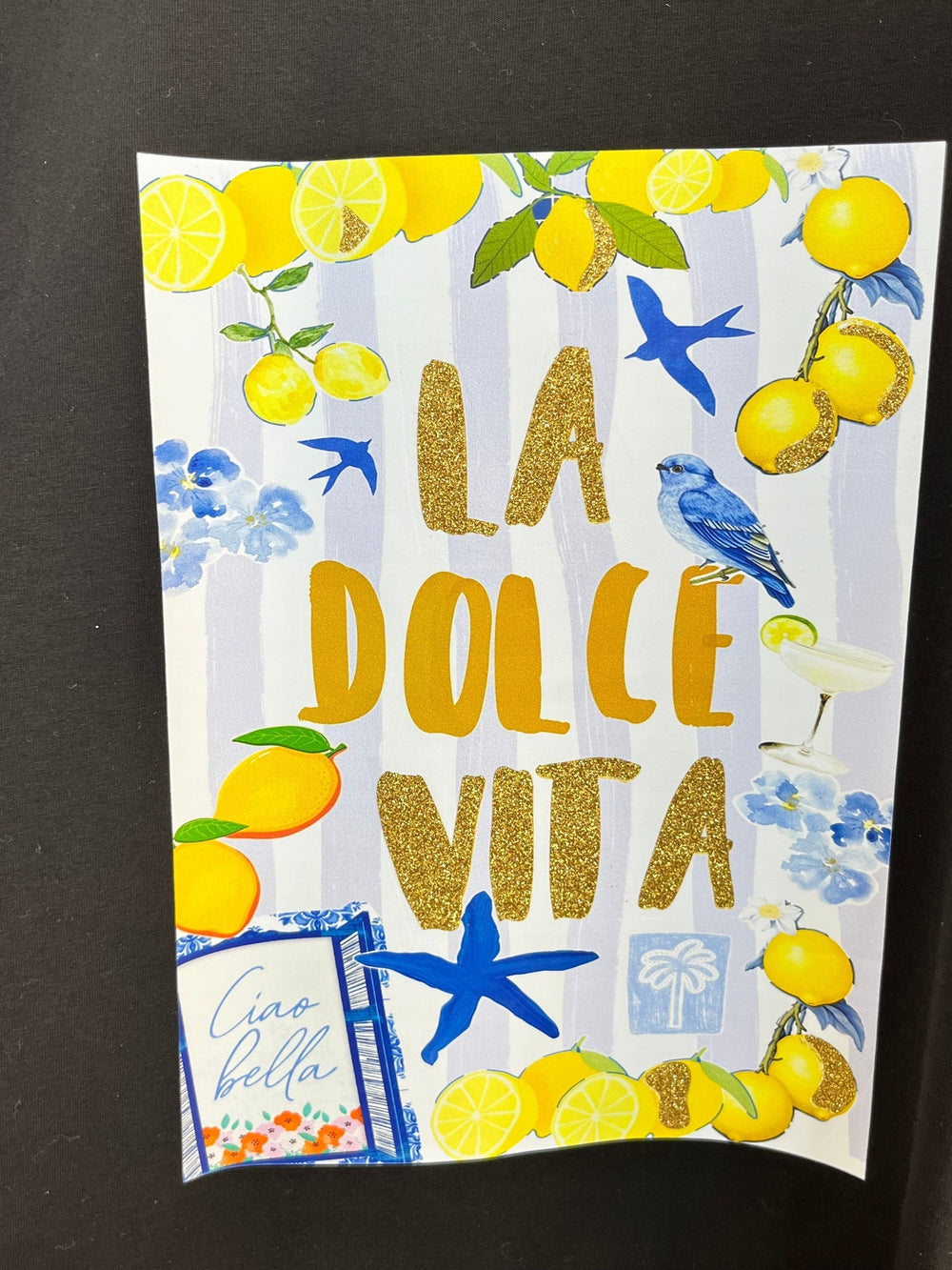 T-Shirt La Dolce Vita, schwarz-bunt von Bella Vita - Mode & Lifestyle