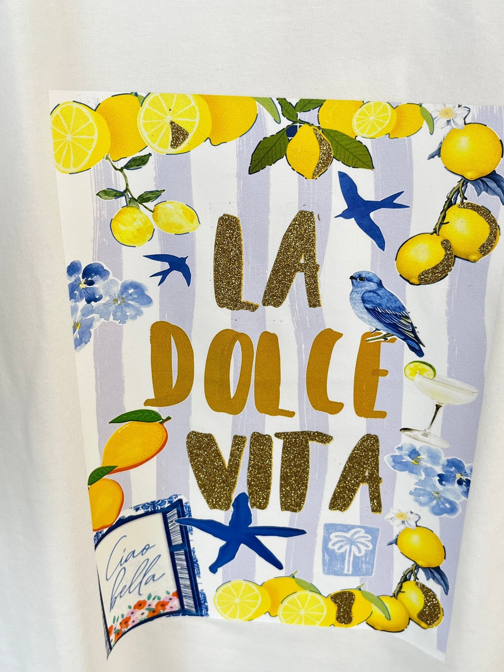 T-Shirt La Dolce Vita, weiß-bunt von Bella Vita - Mode & Lifestyle