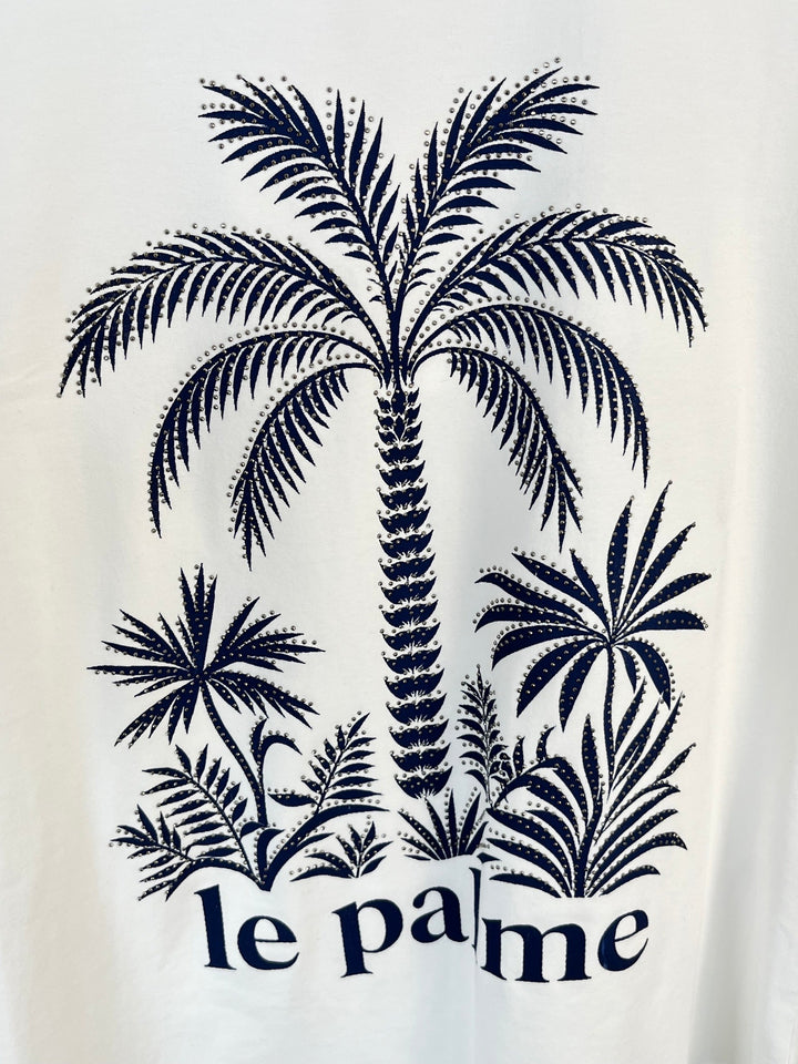 T-Shirt Le Palme, weiß-marine von Bella Vita - Mode &amp; Lifestyle