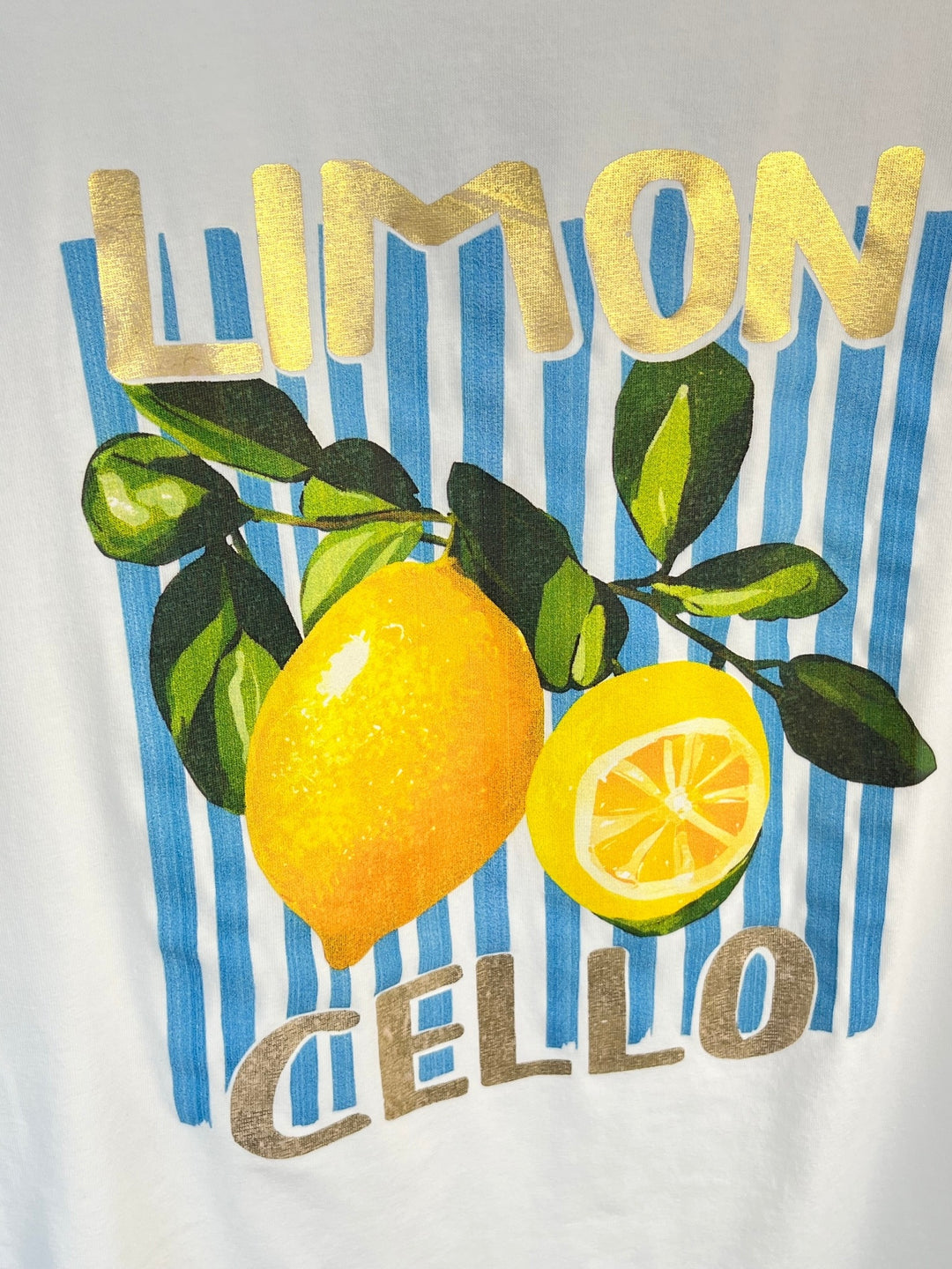 T-Shirt Limoncello, weiß-türkis-gelb von Bella Vita - Mode &amp; Lifestyle