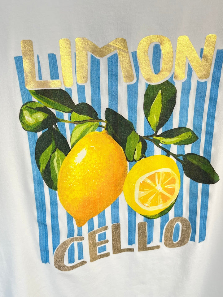 T-Shirt Limoncello, weiß-türkis-gelb von Bella Vita - Mode &amp; Lifestyle