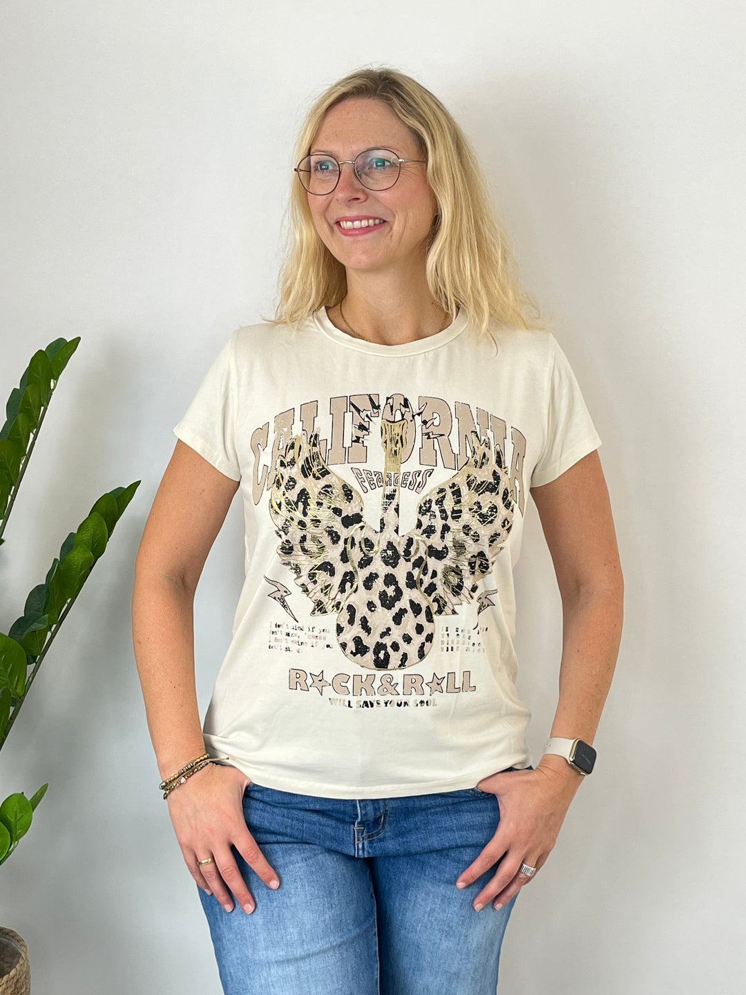 T-Shirt Rock &amp; Roll Beige One Size von Bella Vita - Mode &amp; Lifestyle