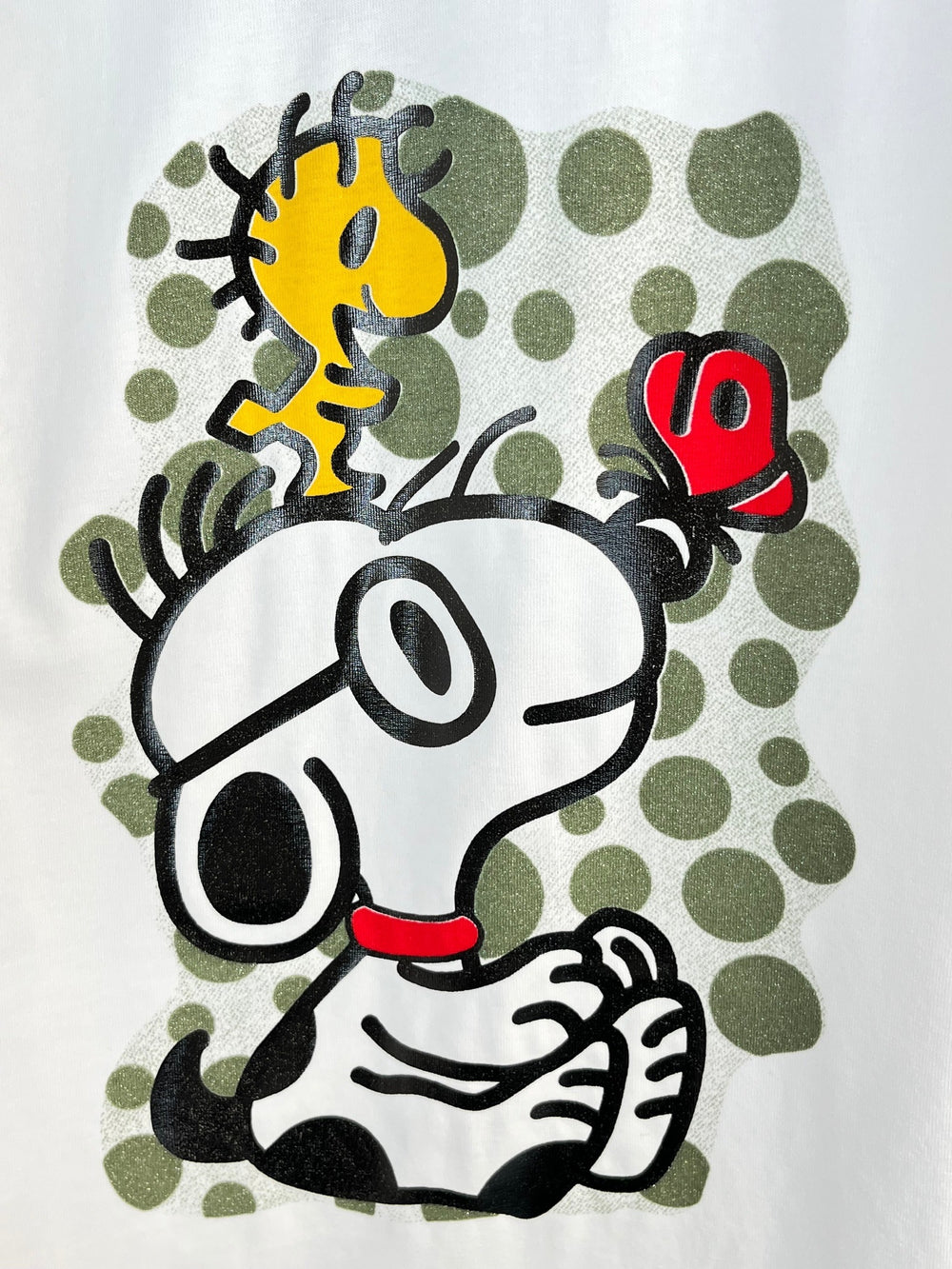 T-Shirt Snoopy Butterfly, weiß-khaki von Bella Vita - Mode & Lifestyle