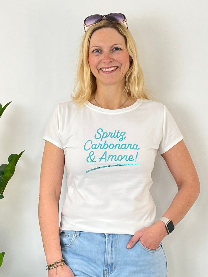 T-Shirt Spritz &amp; Amore, türkis von Bella Vita - Mode &amp; Lifestyle