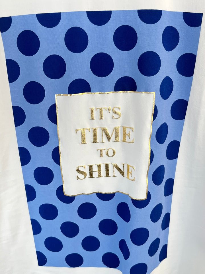 T-Shirt "Time to shine", weiß-blau von Bella Vita - Mode &amp; Lifestyle