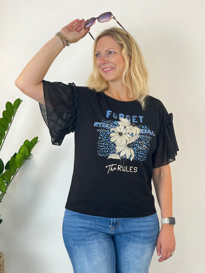 T-Shirt "forget the rules", schwarz von Bella Vita - Mode &amp; Lifestyle