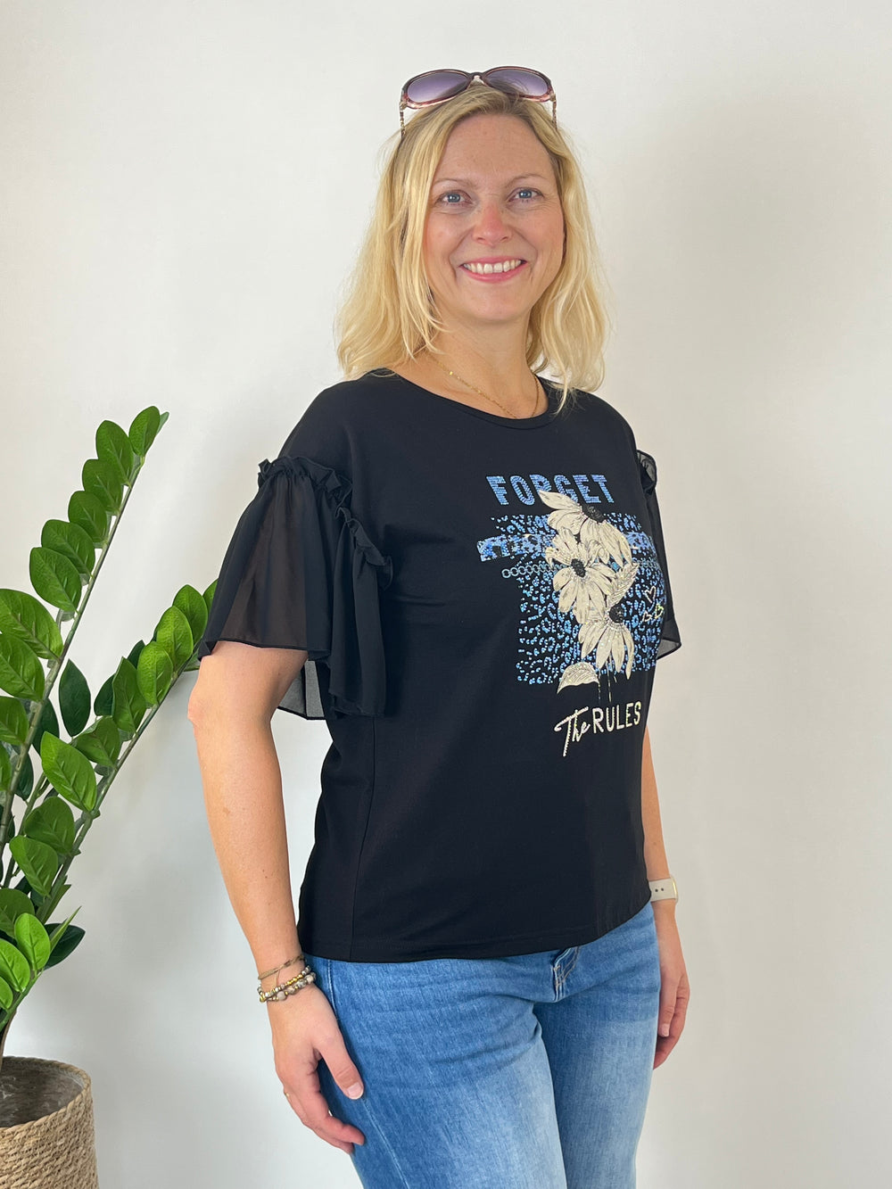 T-Shirt "forget the rules", schwarz von Bella Vita - Mode & Lifestyle