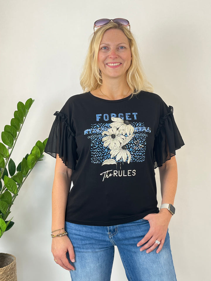 T-Shirt "forget the rules", schwarz von Bella Vita - Mode &amp; Lifestyle