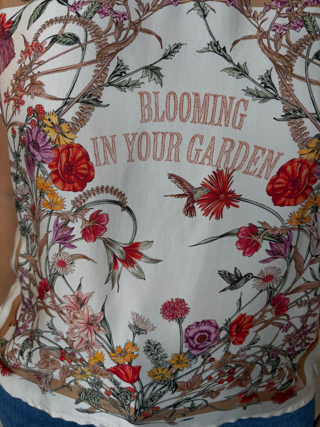 T-Shirt mit Tücherdruck "Blooming", beige von Bella Vita - Mode &amp; Lifestyle