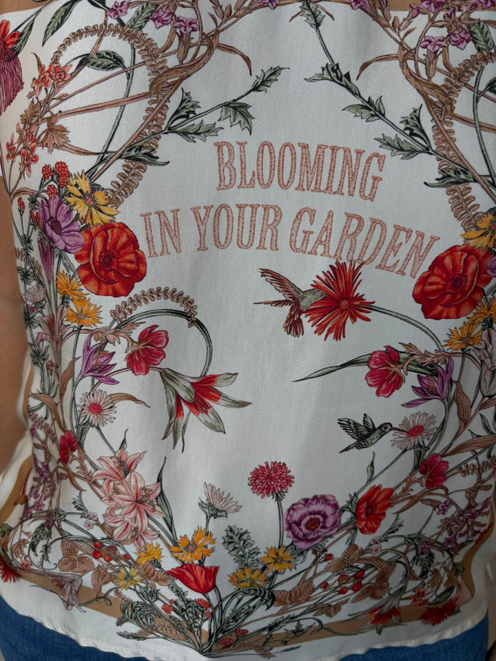 T-Shirt mit Tücherdruck "Blooming", beige von Bella Vita - Mode &amp; Lifestyle
