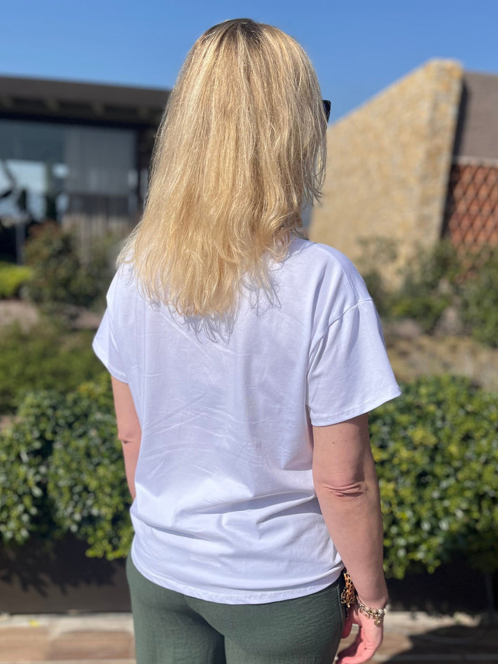 T-Shirt mit Tücherdruck Leo Jungle, beige-khaki von Bella Vita - Mode &amp; Lifestyle