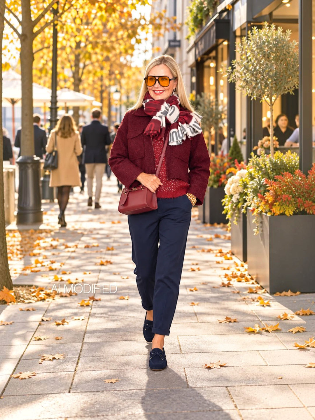 Bordeo Teddy-Kurzjacke im Herbst-Look mit glitzerndem Oberteil