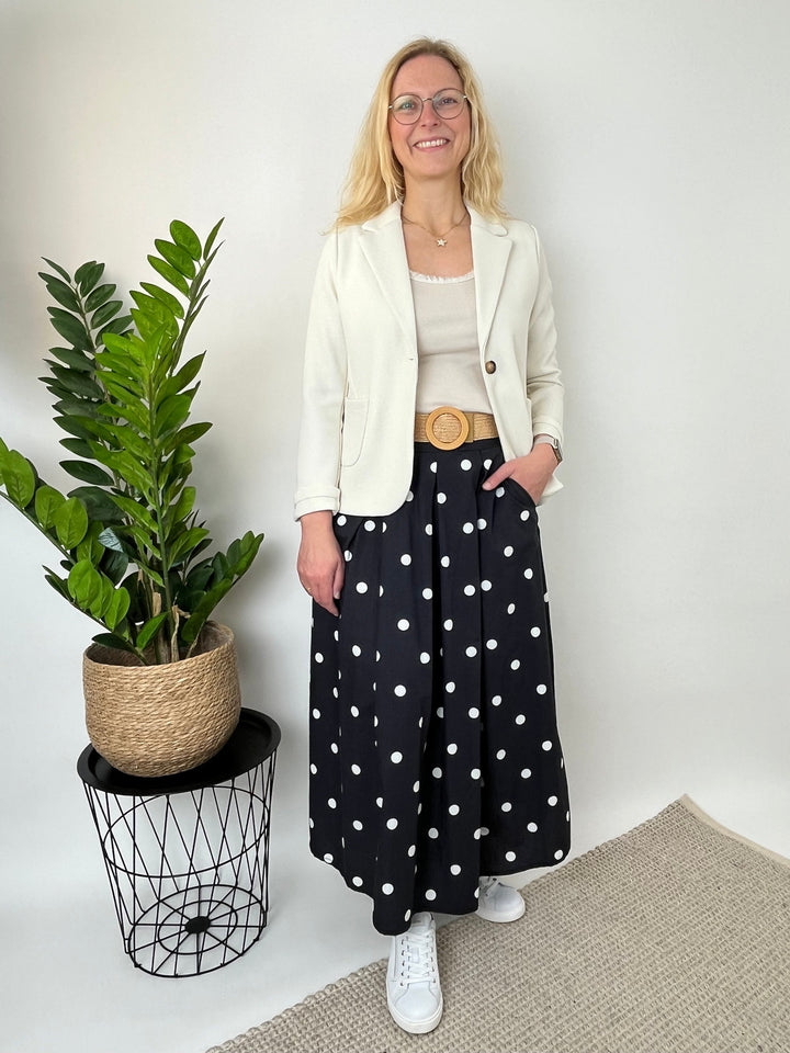 Tupfenrock aus Baumwolle, marine-ecru von Bella Vita - Mode &amp; Lifestyle