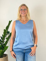 Top mit Seidenanteil, jeansblau von Bella Vita - Mode & Lifestyle