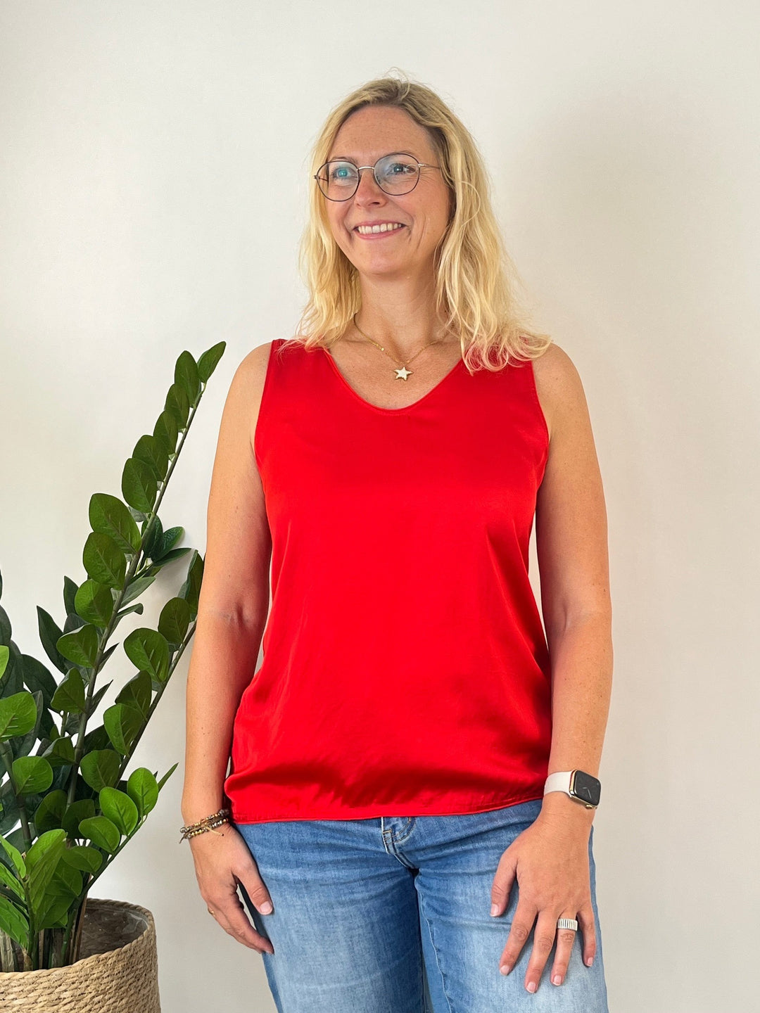 Top mit Seidenanteil, rot von Bella Vita - Mode & Lifestyle